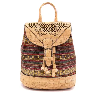 Cork laser-cut Colorful Textile backpack