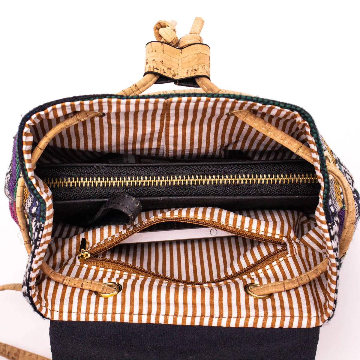 Cork laser-cut Colorful Textile backpack
