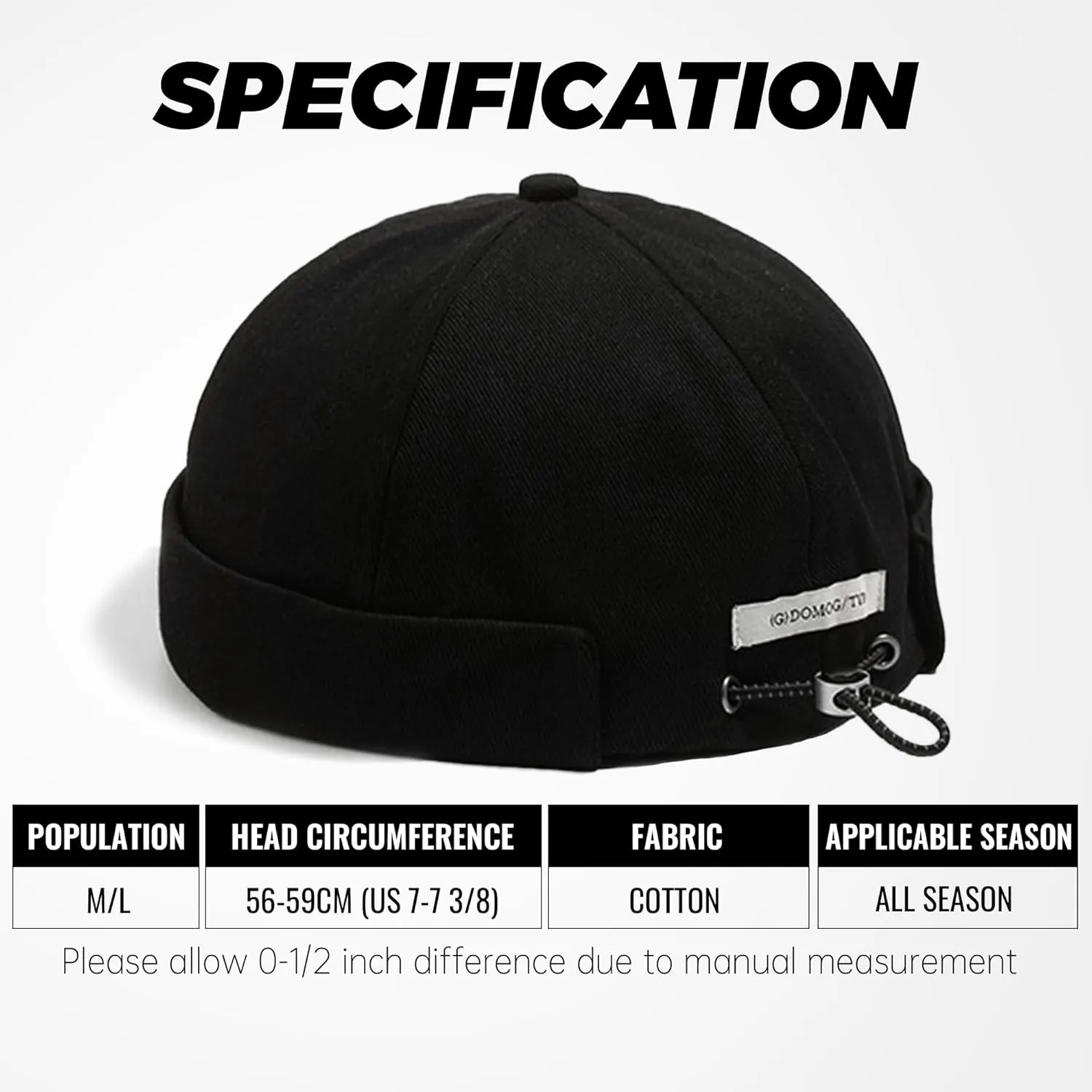 Croogo Brimless Docker Cap - Rolled Cuff Harbour Hat Unisex Skull Sailor Fisherman No Visor Cool Beanie Watch Cap
