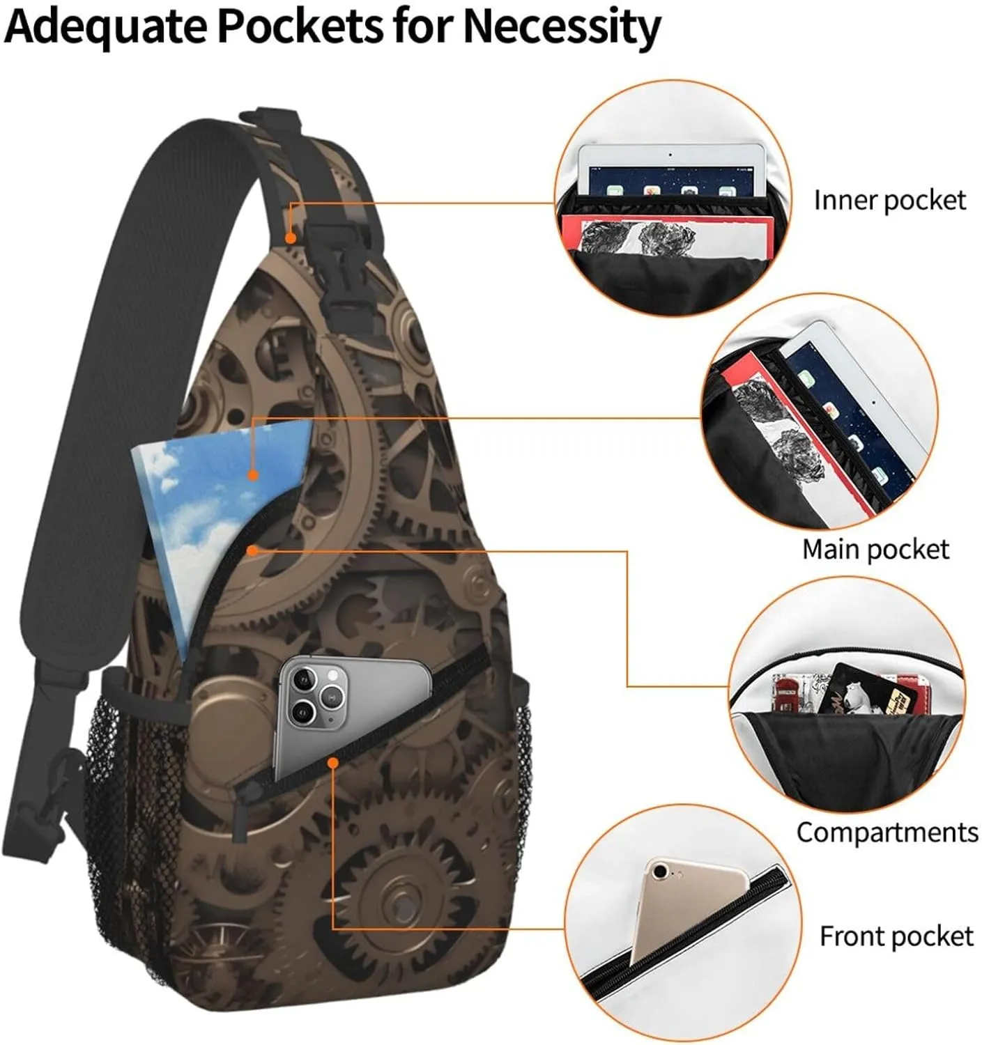 Cross Chest Bag Diagonally Sling Backpack Crossbody Shoulder Bag Surfboard Sling Bag Travel Hiking Daypack