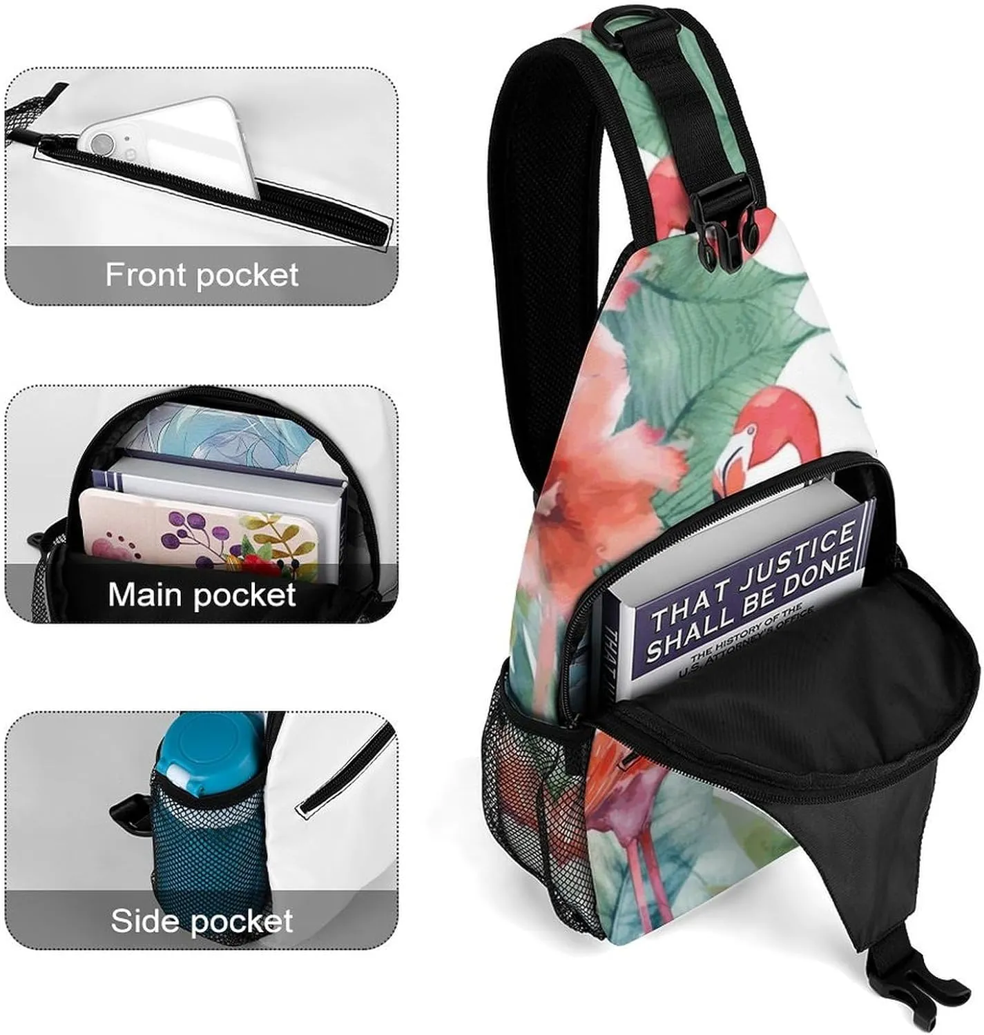 Crossbody Bag for Women Men Chest Bag Colorful Buttons Sling Bag Crossbody Shoulder Bag Sling Backpack