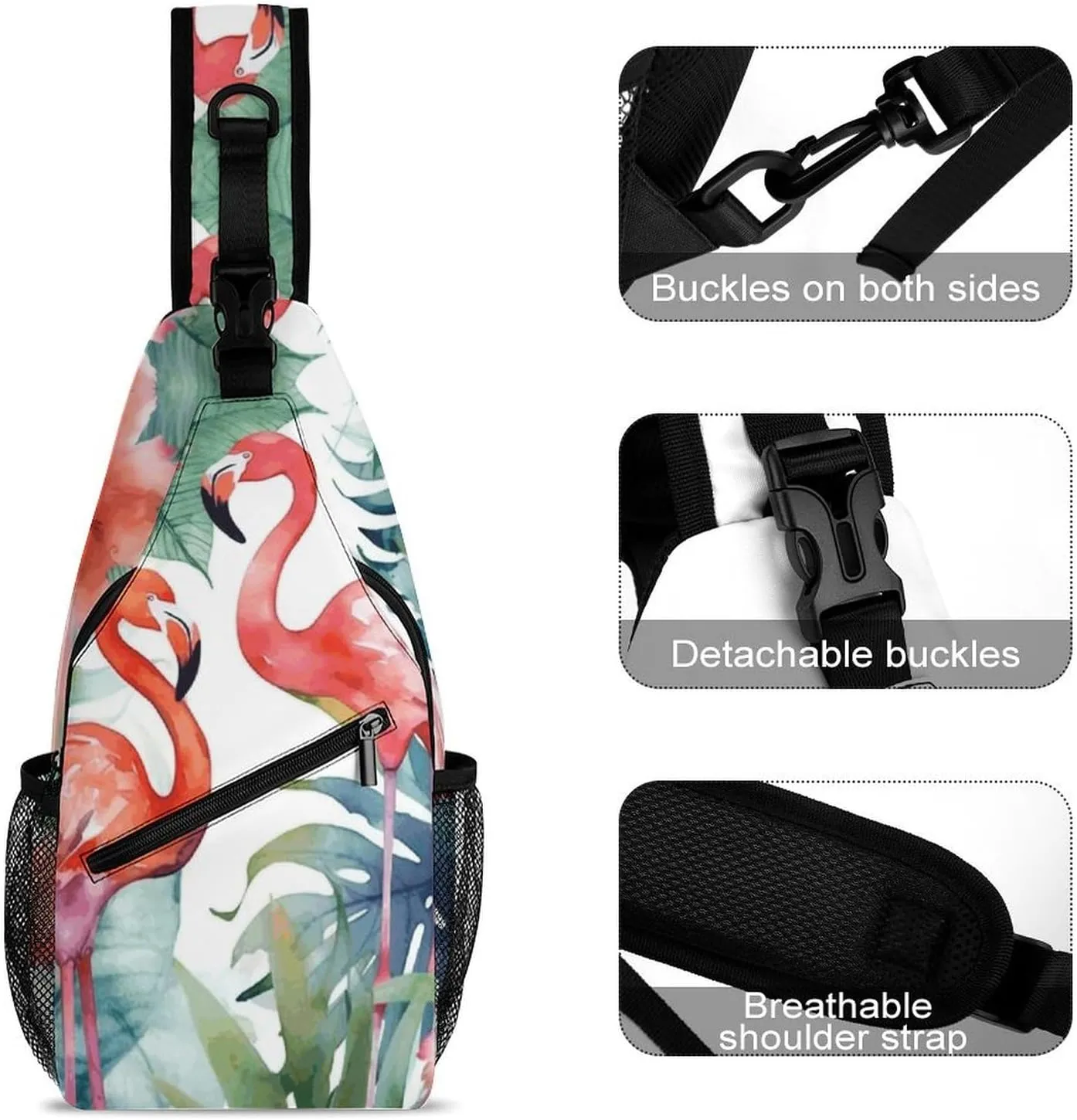 Crossbody Bag for Women Men Chest Bag Colorful Buttons Sling Bag Crossbody Shoulder Bag Sling Backpack
