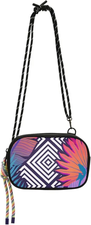 Crossbody Bag Purple Exotic Leaves Cell Phone Purse Wallet with Credit Card Slots Multicolor Handbag with Adjustable Strap Fits Phone Keys And More
