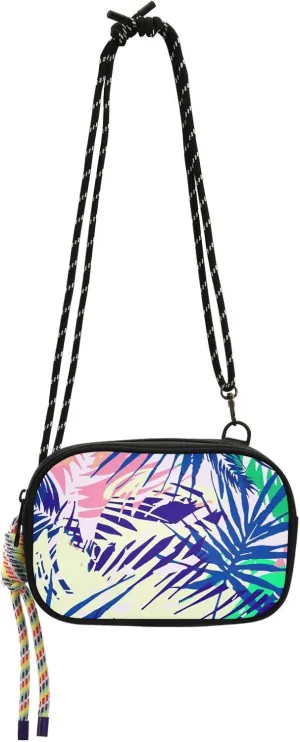 Crossbody Bag Unique Exotic Leaves Cell Phone Purse Wallet with Credit Card Slots Multicolor Handbag with Adjustable Strap Fits Phone Keys And More