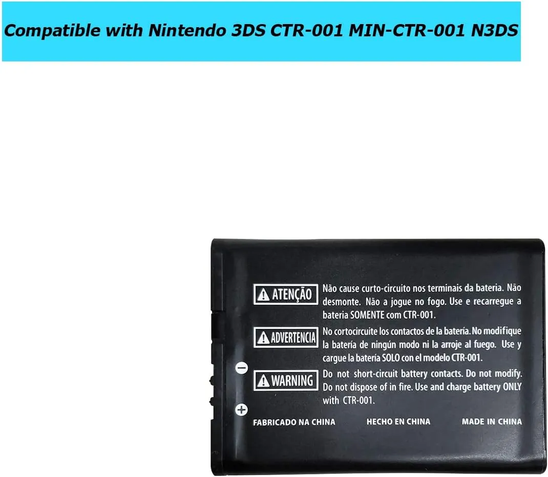 CTR-003 Replacement Battery Compatible with Nintendo 3DS CTR-001 MIN-CTR-001 N3DS with Toolkit