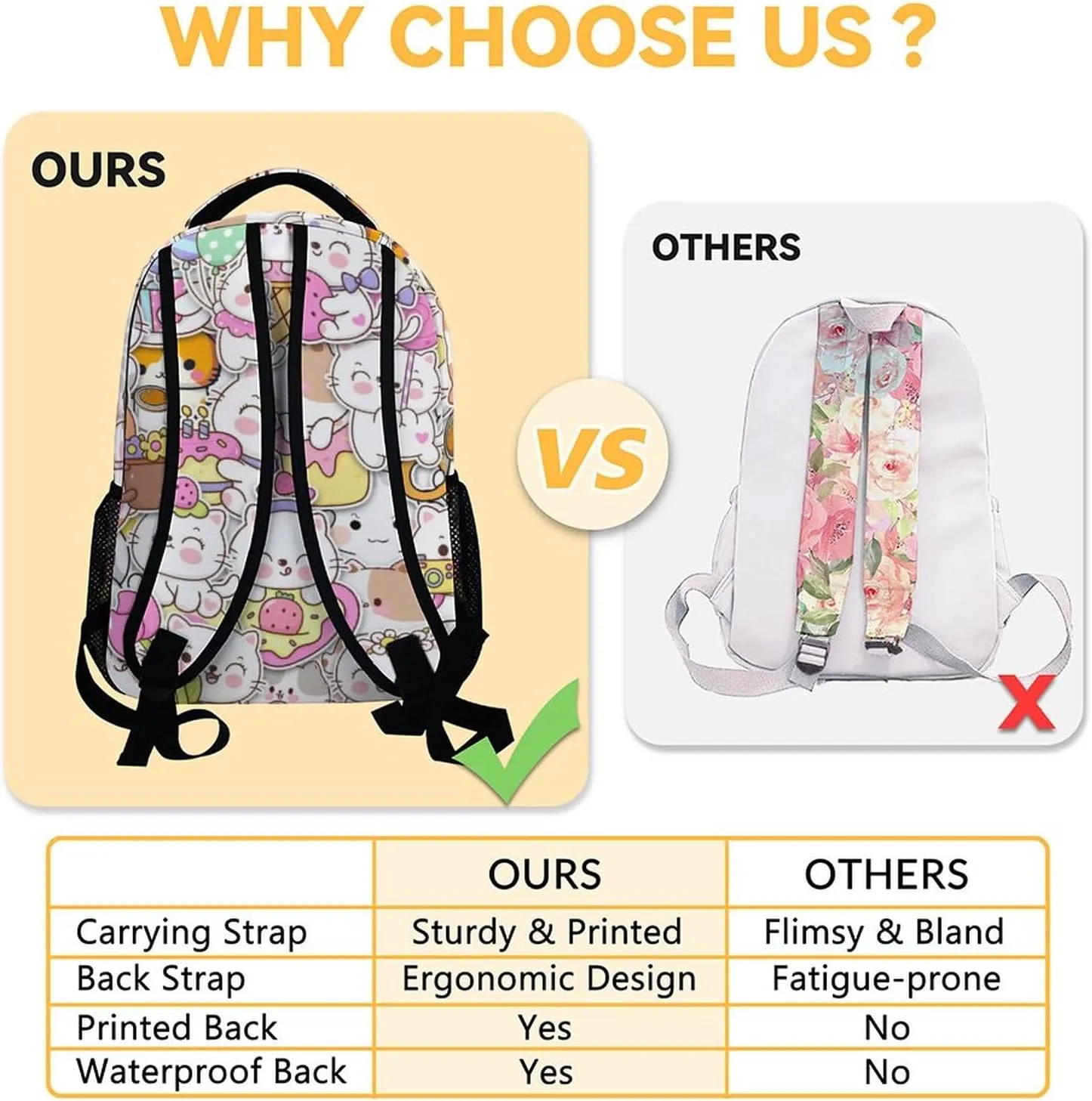 Custom Cat Backpack for Girls Boys, 16 Inch Colorful Backpacks for School, Cute Lightweight Durable Bookbag for Kids