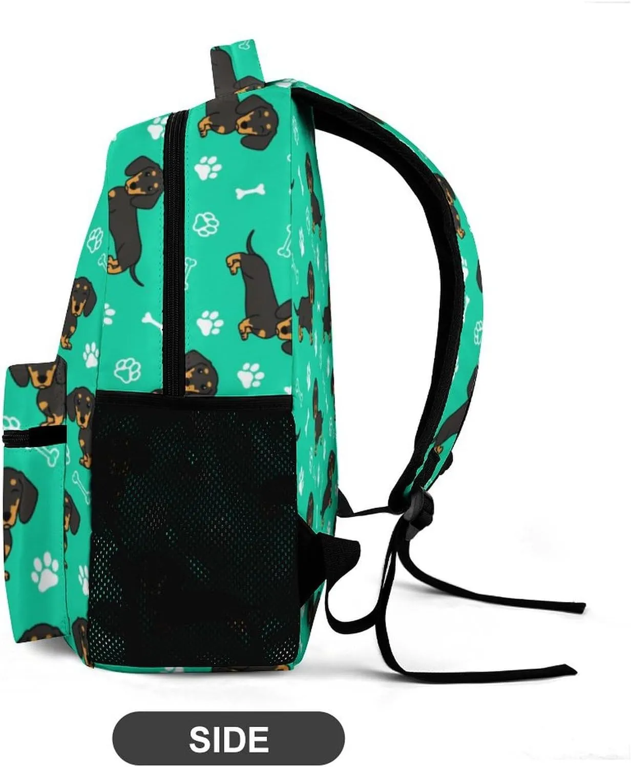 Custom Dachshund Backpack for Kids Girls Boys School, 16 Inches Cute Dachshunds Dog Theme Bookbag, Adjustable, Lightweight, Large Capacity, Colorful Daily Casual Backpacks