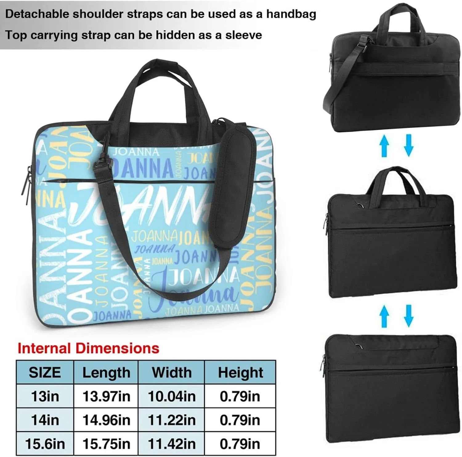 Custom Laptop Bag with Name, Personalized Shoulder Bag for Laptop, Customized Portable Computer Bag Gifts for Business Office