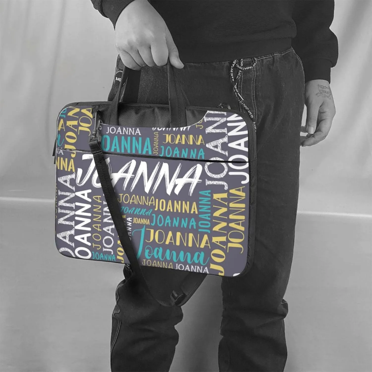 Custom Laptop Bag with Name, Personalized Shoulder Bag for Laptop, Customized Portable Computer Bag Gifts for Business Office