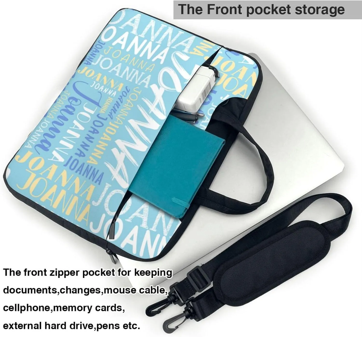 Custom Laptop Bag with Name, Personalized Shoulder Bag for Laptop, Customized Portable Computer Bag Gifts for Business Office