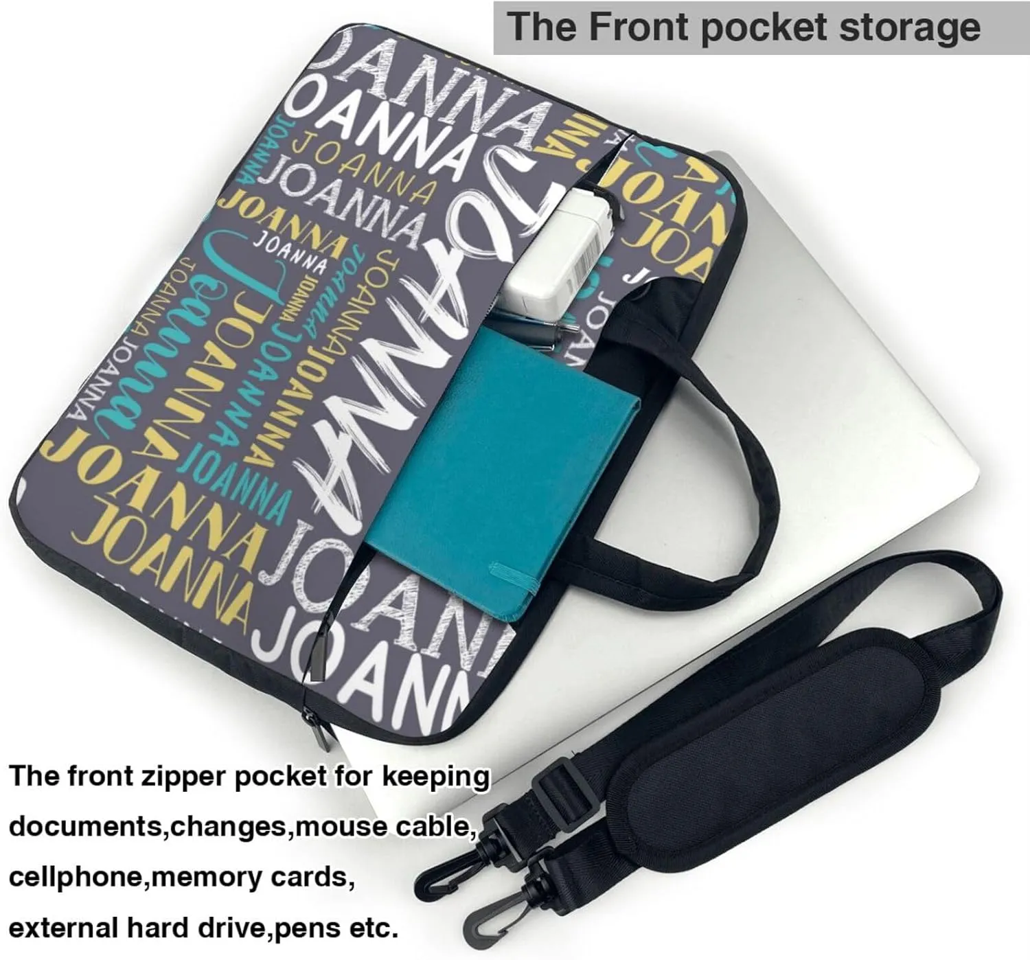 Custom Laptop Bag with Name, Personalized Shoulder Bag for Laptop, Customized Portable Computer Bag Gifts for Business Office