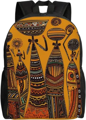 Cute Backpack Waterproof Lightweight Casual Daypack Creative African Culture Travel Laptop Bag For Women Men