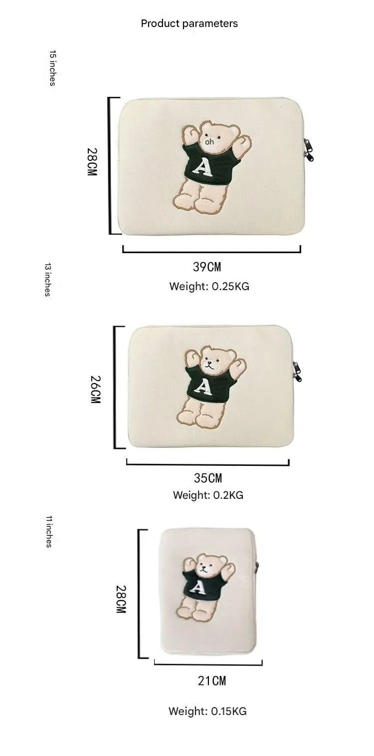 Cute Bear iPad Laptop Protective Bag