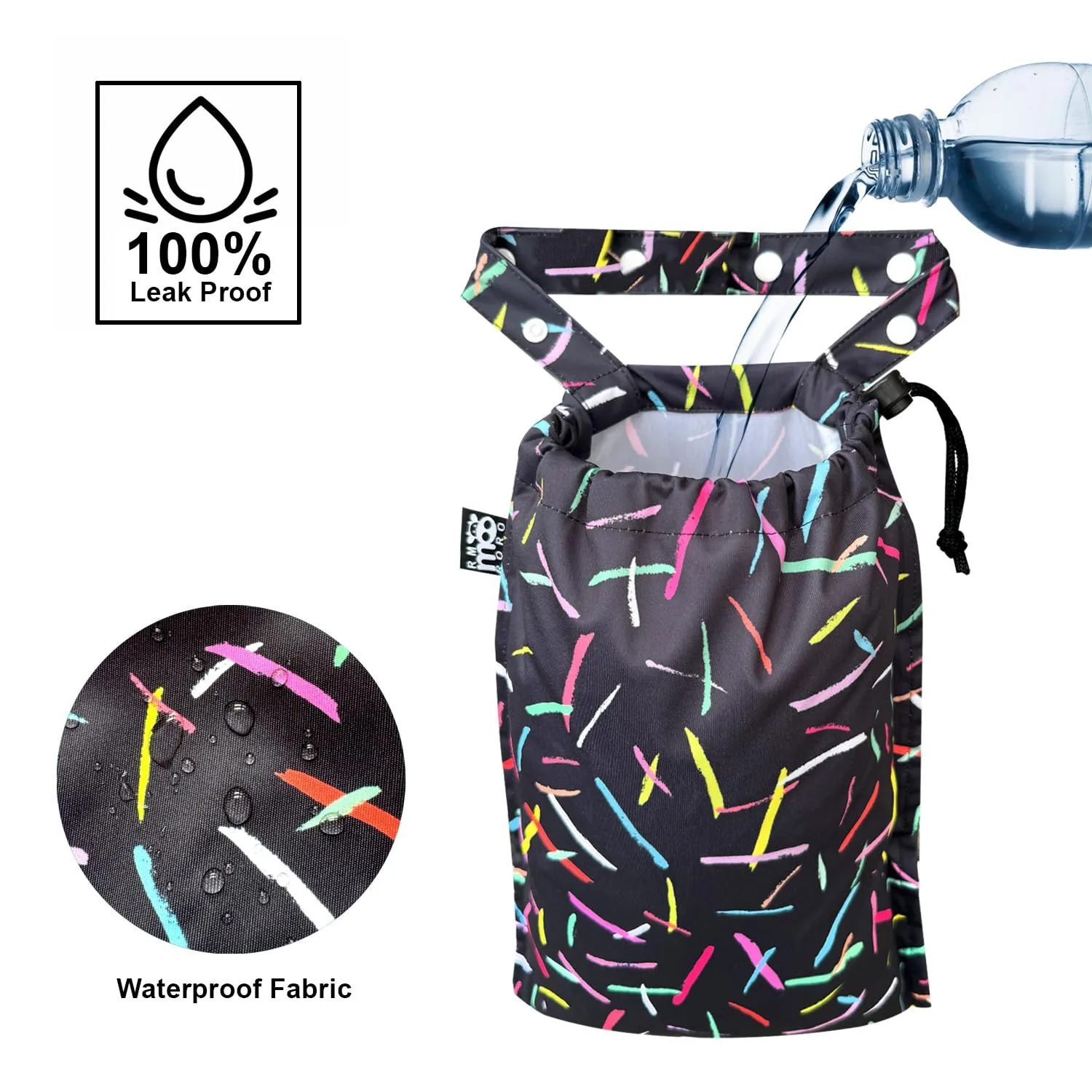 Cute Hanging Car Trash Garbage Bag 100% Leakproof Waterproof Multipurpose for Car Back Front Seat Console with Hanging Strap (Colorful Lines)