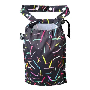 Cute Hanging Car Trash Garbage Bag 100% Leakproof Waterproof Multipurpose for Car Back Front Seat Console with Hanging Strap (Colorful Lines)