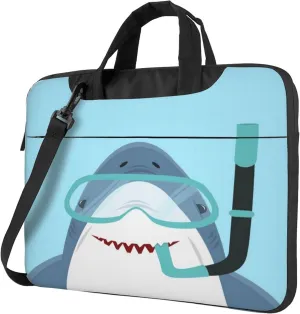 Cute hedgehog and mushrooms Forest Laptop Shoulder Bag ​for Men Women, Computer Carrying Case Messenger Bag with Strap