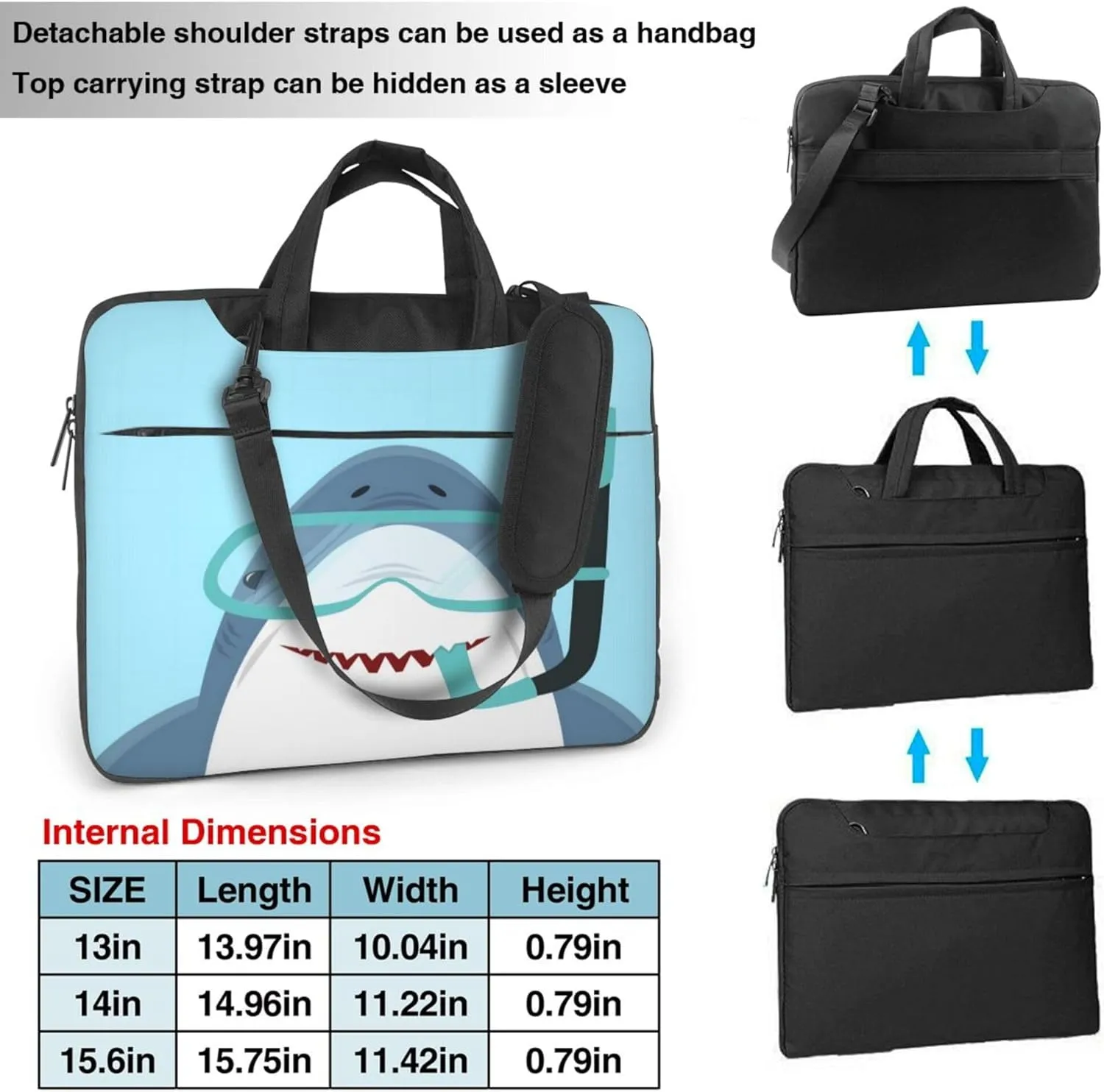 Cute hedgehog and mushrooms Forest Laptop Shoulder Bag ​for Men Women, Computer Carrying Case Messenger Bag with Strap
