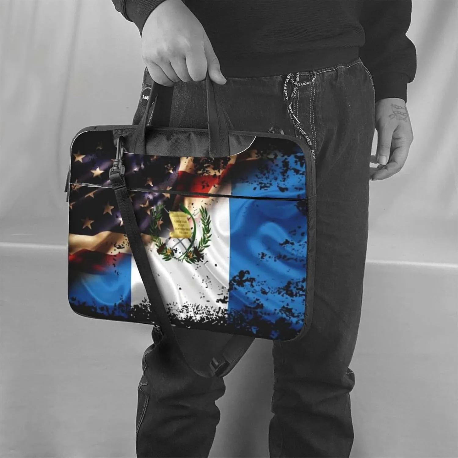 Cute hedgehog and mushrooms Forest Laptop Shoulder Bag ​for Men Women, Computer Carrying Case Messenger Bag with Strap