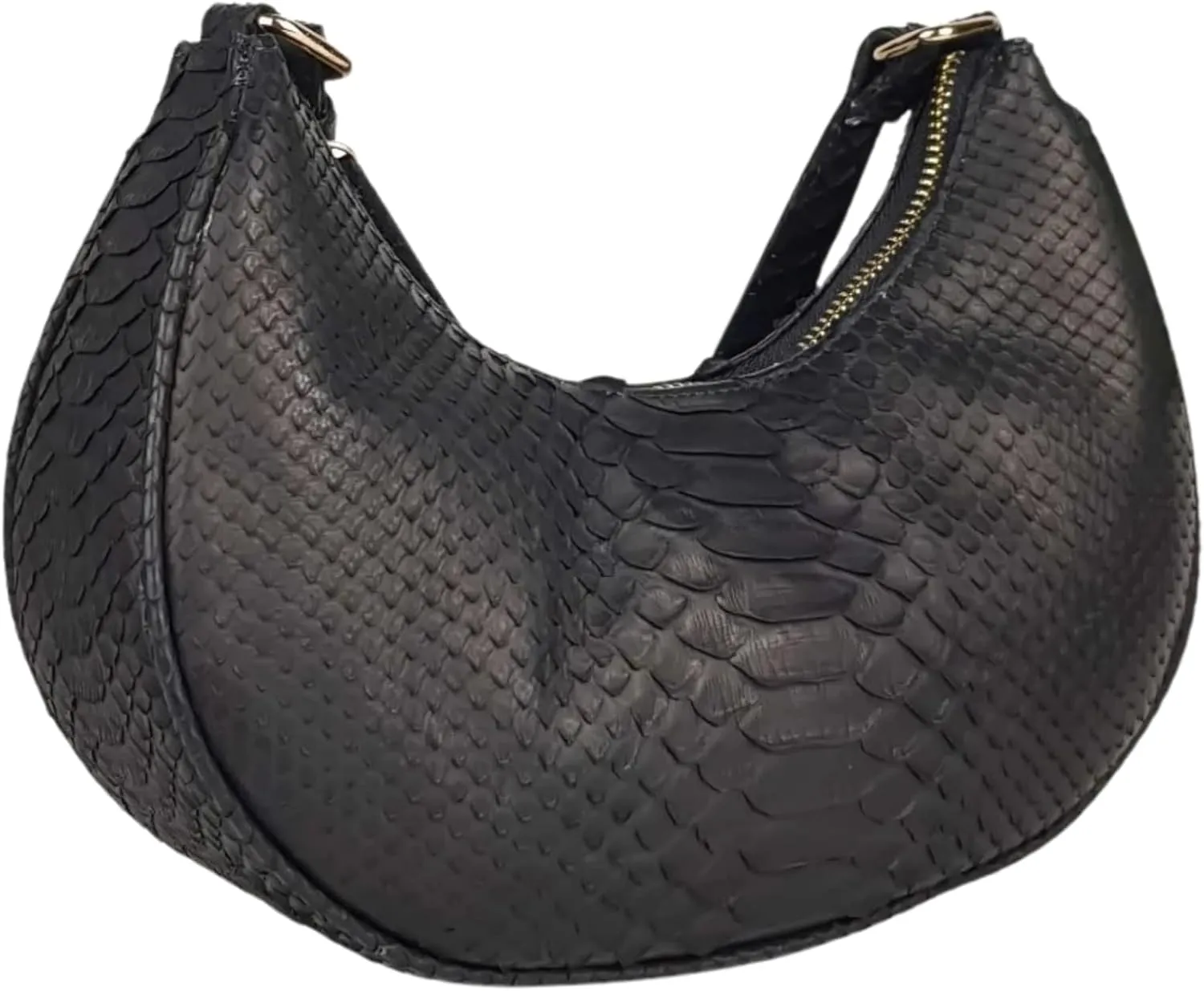 Daulay Store Snakeskin Half Moon Shoulder Bag