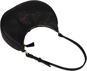 Daulay Store Snakeskin Half Moon Shoulder Bag