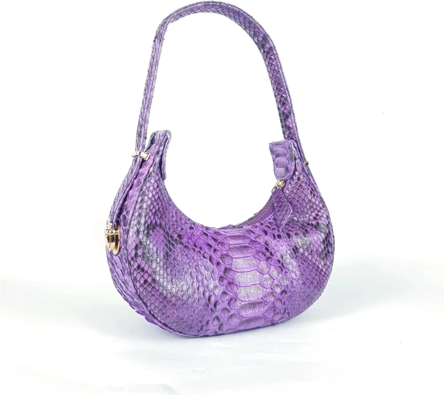 Daulay Store Snakeskin Half Moon Shoulder Bag