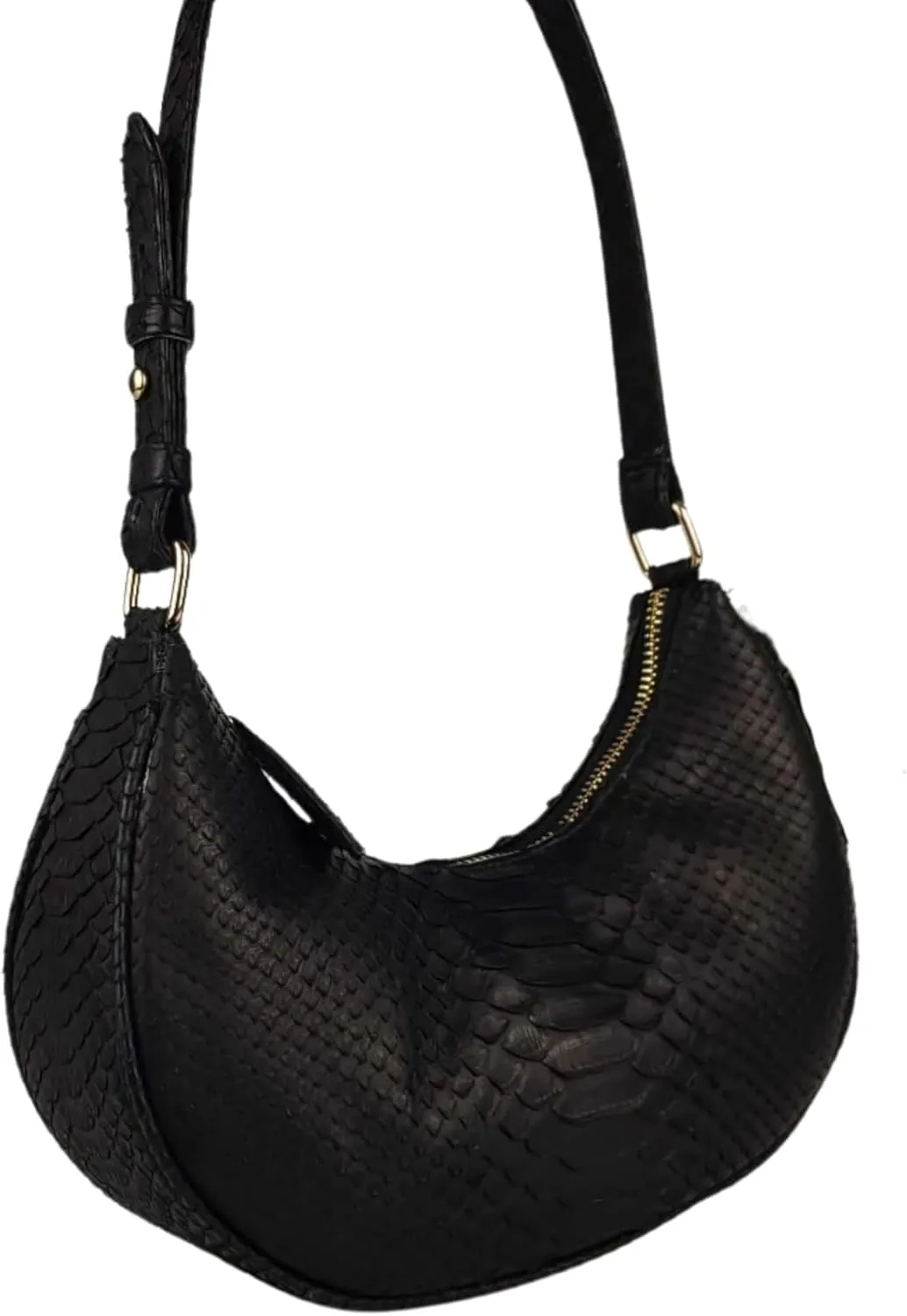 Daulay Store Snakeskin Half Moon Shoulder Bag