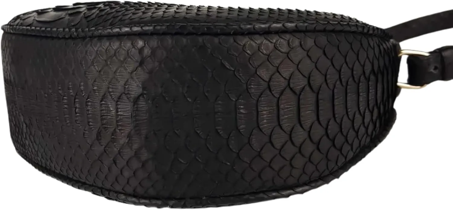 Daulay Store Snakeskin Half Moon Shoulder Bag