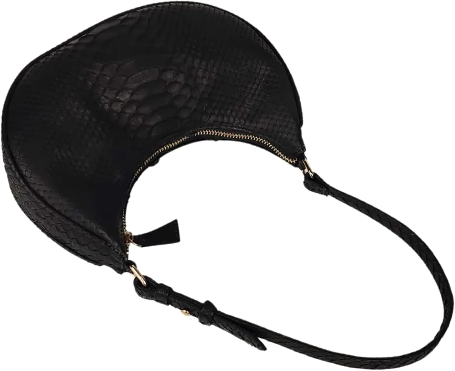 Daulay Store Snakeskin Half Moon Shoulder Bag
