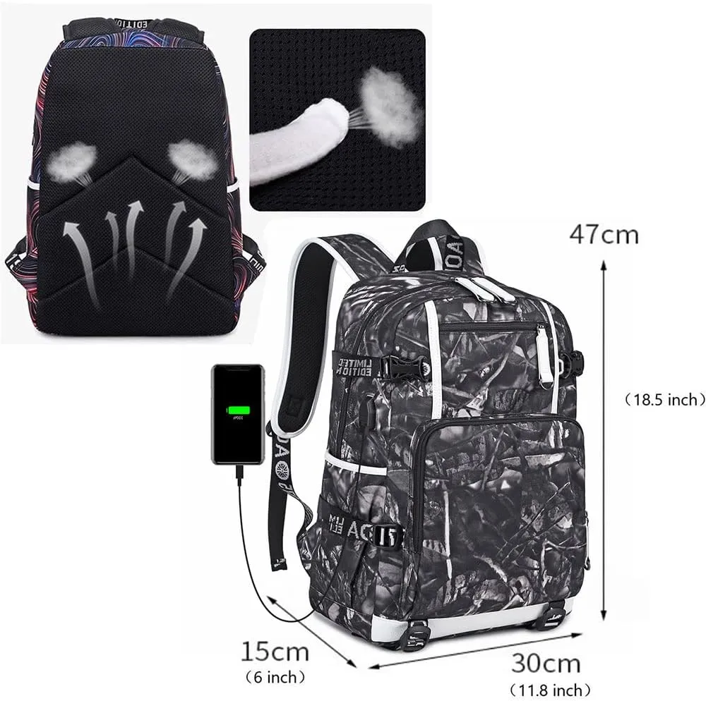 Dazzling Gold 30 Basketball Player SC Creative Backpacks Sports Fan Bookbag Travel Student Backpack For Men Women (5)