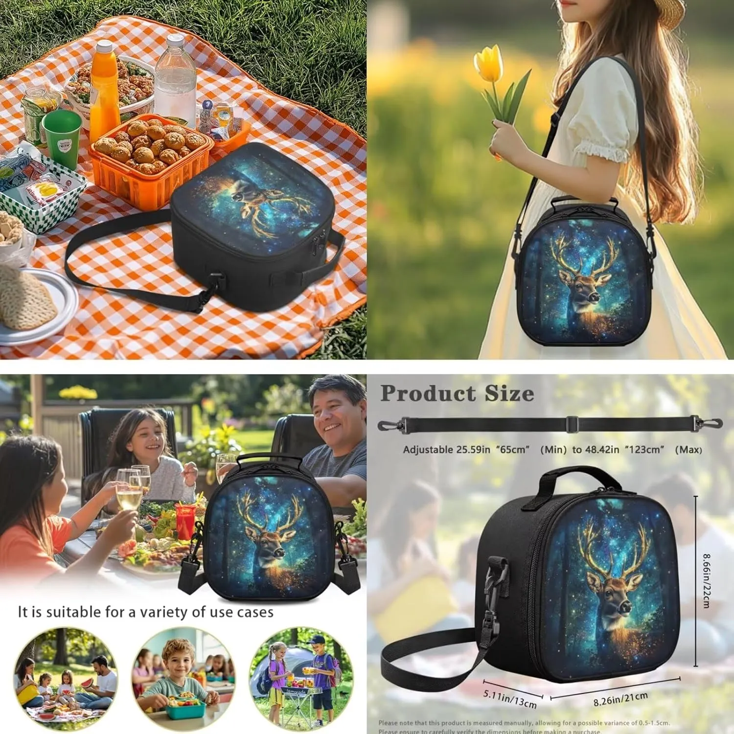 Deer Hunting Backpack with Lunch Box Water Bottle Holder Pencil Case 2nd Grade Bookbag and Lunchbox Set for Kids Back to School Backpacks Lunch Bag 4Pcs Primary Students Back Pack