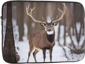 Deer Hunting Season Pattern Shockproof Portable Laptop 13 inch Sleeve Bag for Men and Women - Ideal for Business Travel, School, and Daily Use