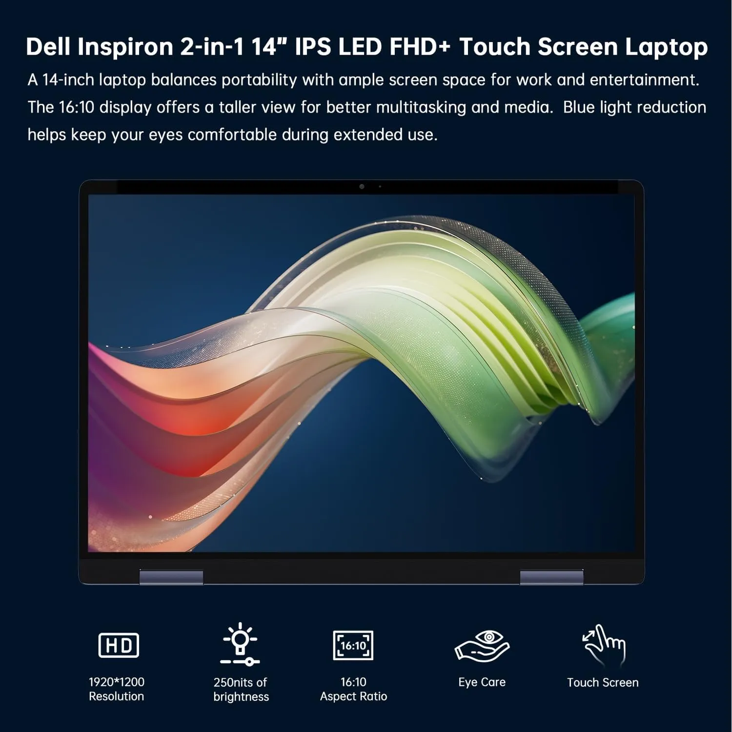 Dell Inspiron 14 Linux Laptop Computer, 2-in-1 14" FHD  Touchscreen PC, AMD Ryzen 5-8640HS, 32GB DDR5 RAM, 2TB SSD, Backlit Keyboard, Fingerprint, SD Card Reader, Stylus Pen, Linux Ubuntu OS