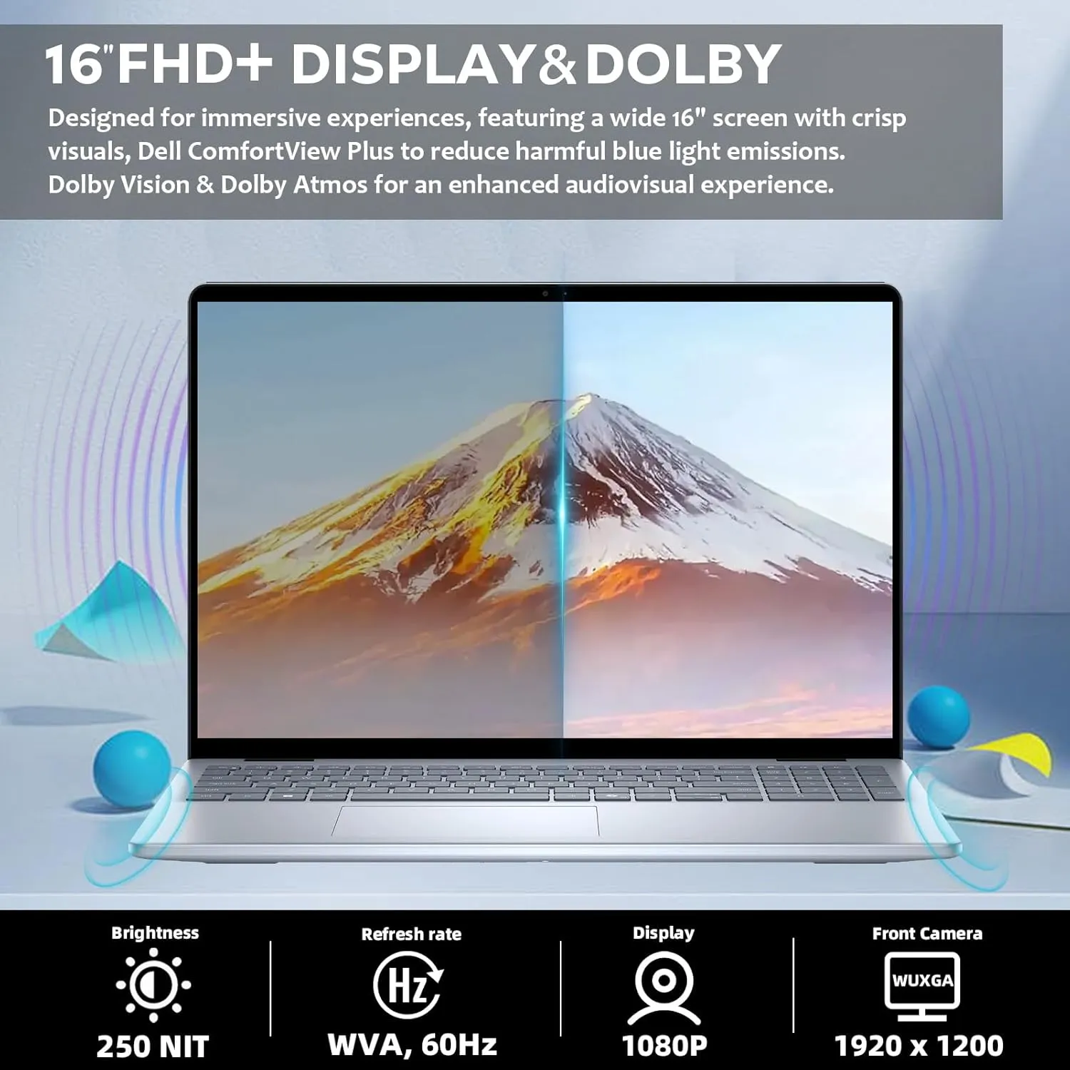 Dell Inspiron 16 Touchscreen Laptop - for Business & Students, 16" 16:10 FHD  Display, w/Office Lifetime & External CD Drive, Ryzen 7 8840U, Fingerprint, Backlit KB, Win11 Pro (64GB RAM, 1TB SSD)