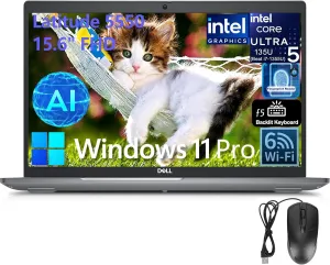 Dell Latitude 5550 15.6" FHD Business Laptop Computer, Intel Ultra 5 135U (Beat i7-1355U), 16GB DDR5 RAM, 512GB SSD, WiFi 6, Bluetooth 5.3, Backlit Keyboard, Fingerprint Reader, Windows 11 Pro