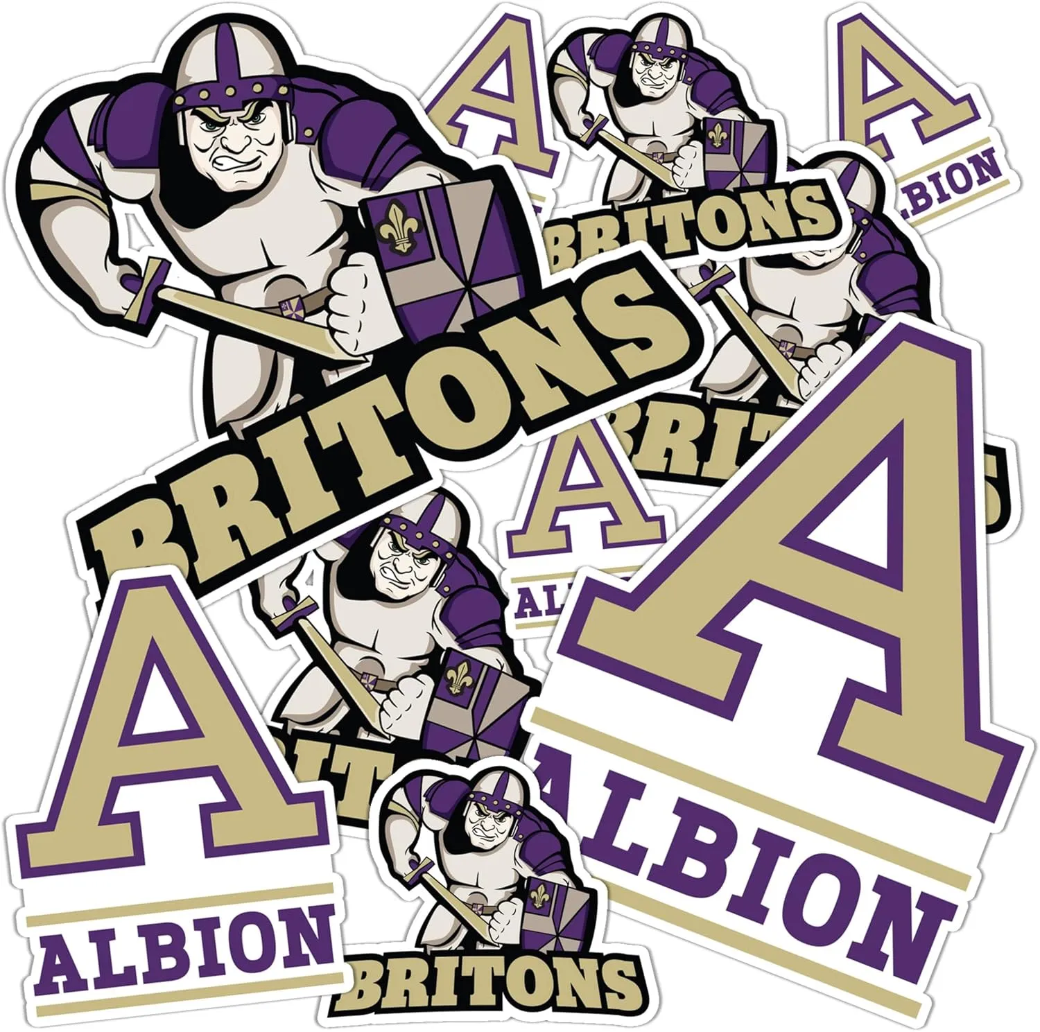 Desert Cactus Albion College Sticker Britons Vinyl Decals Laptop Water Bottle Car Scrapbook 13.5x11 Sheet T1 (Type 1-1)