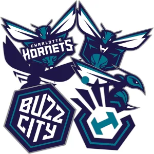 Desert Cactus Charlotte Hornets Sticker NBA Officially Licensed Vinyl Decal Laptop Water Bottle Car Scrapbook (Type 2)