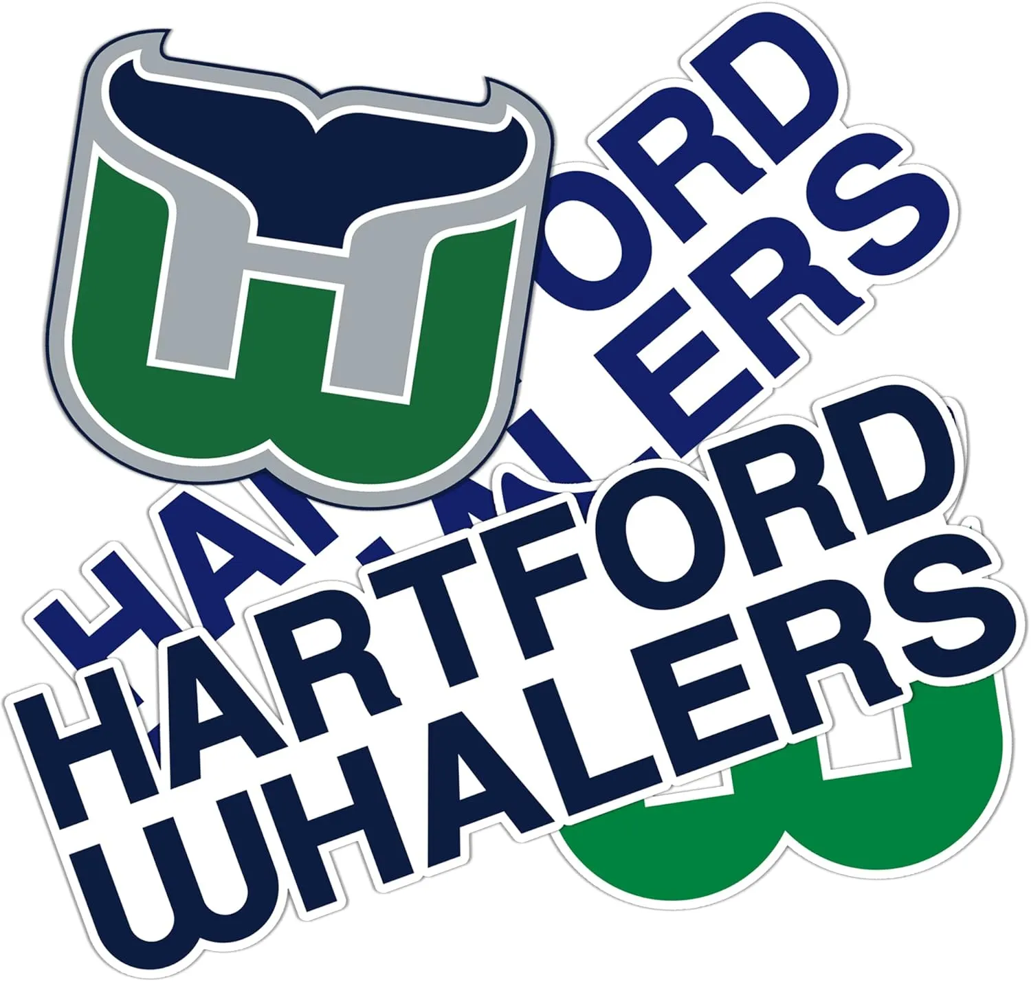 Desert Cactus Hartford Whalers Team NHL National Hockey League Sticker Vinyl Decal Laptop Water Bottle Car Scrapbook (Vintage Sheet)