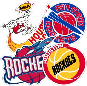 Desert Cactus Houston Rockets Sticker NBA Officially Licensed Vinyl Decal Laptop Water Bottle Car Scrapbook (Vintage Sheet)