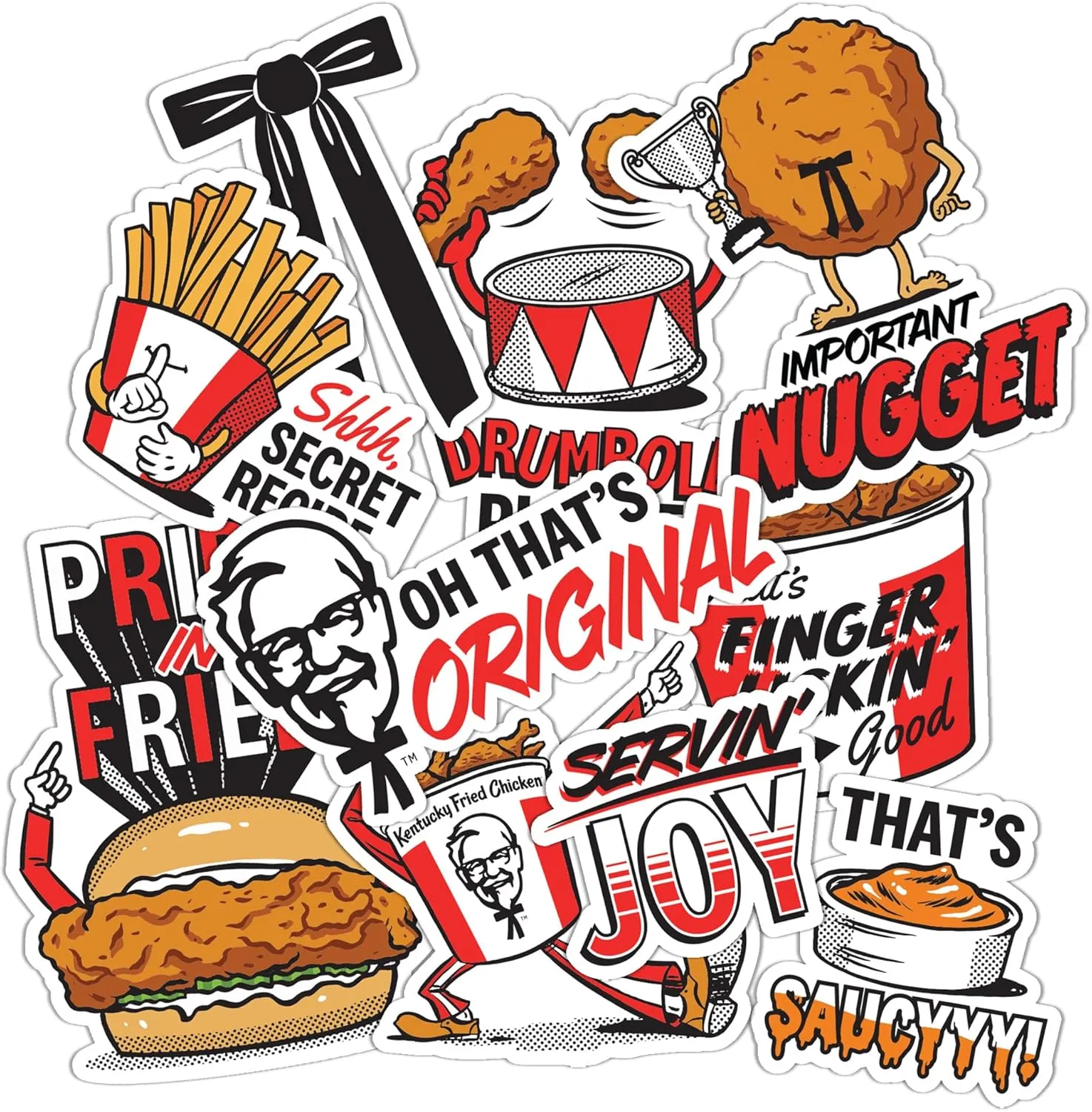 Desert Cactus KFC Sticker Kentucky Fried Chicken Sticker Vinyl Decals Laptop Water Bottle Car Scrapbook T2 (Type 2-1)