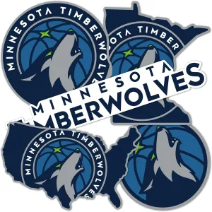 Desert Cactus Minnesota Timberwolves Sticker NBA Officially Licensed Sticker Vinyl Decal Laptop Water Bottle Car Scrapbook (Type 2-3)