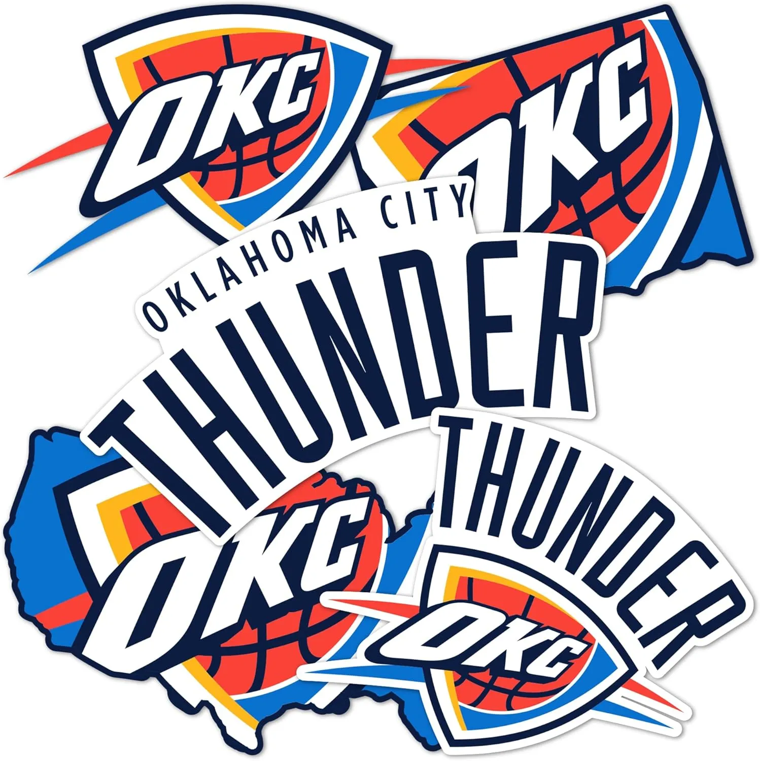 Desert Cactus Oklahoma City Thunder Sticker NBA Officially Licensed Sticker Vinyl Decal Laptop Water Bottle Car Scrapbook (Type 2-3)