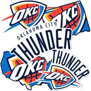 Desert Cactus Oklahoma City Thunder Sticker NBA Officially Licensed Sticker Vinyl Decal Laptop Water Bottle Car Scrapbook (Type 2-3)