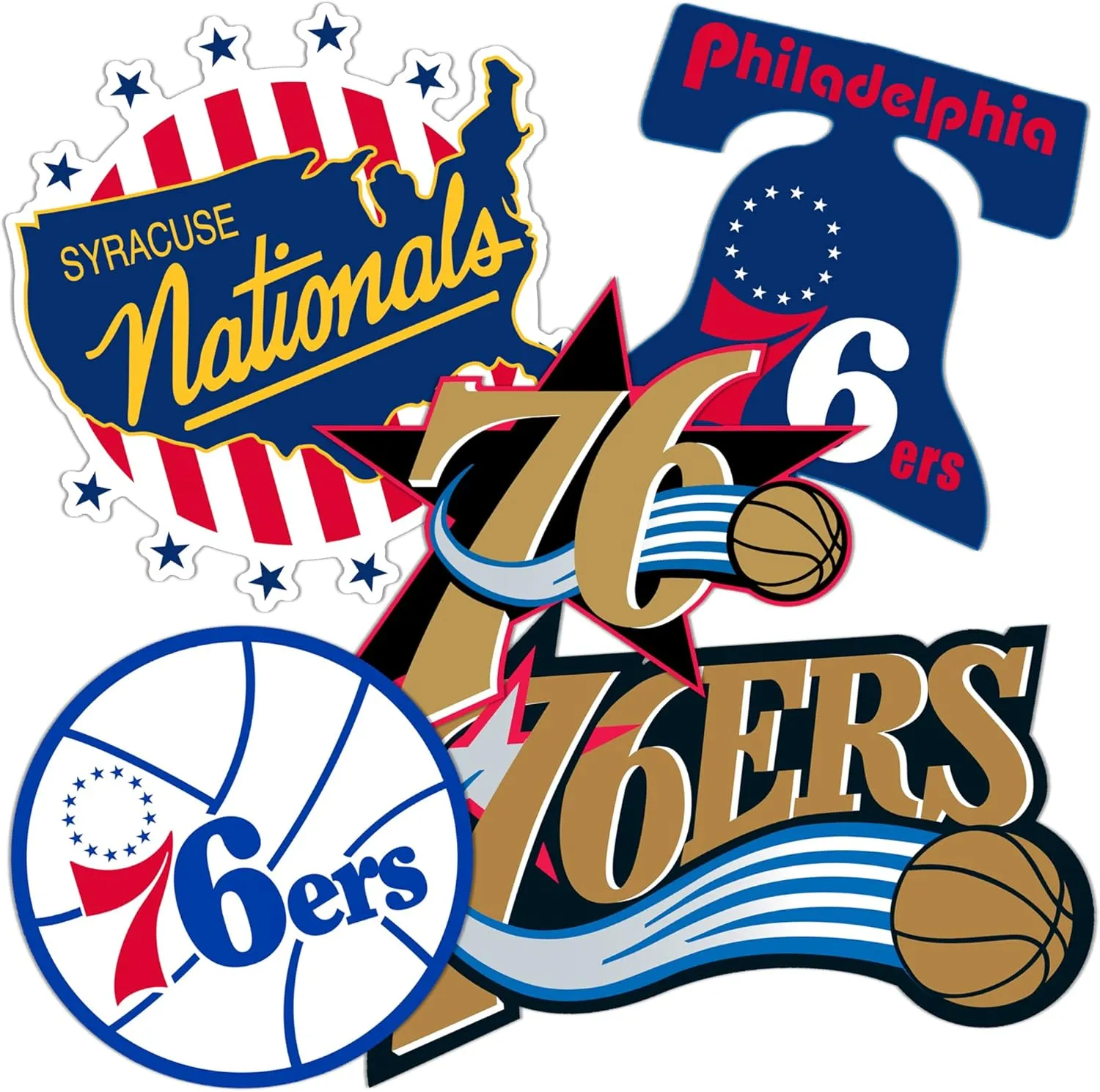 Desert Cactus Philadelphia 76ers Sticker NBA Officially Licensed Vinyl Decal Laptop Water Bottle Car Scrapbook 13.5x11 Sheet (Vintage Sheet)