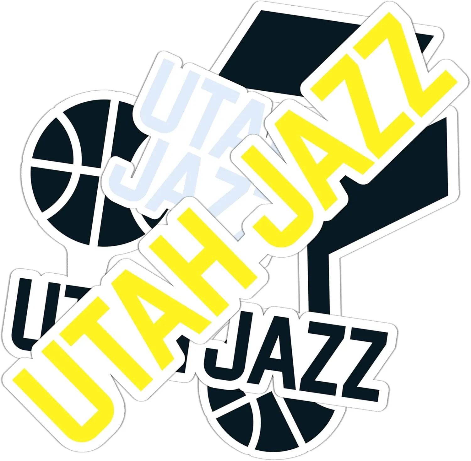 Desert Cactus Utah Jazz NBA Officially Licensed Sticker Vinyl Decal Laptop Water Bottle Car Scrapbook (Type 2)