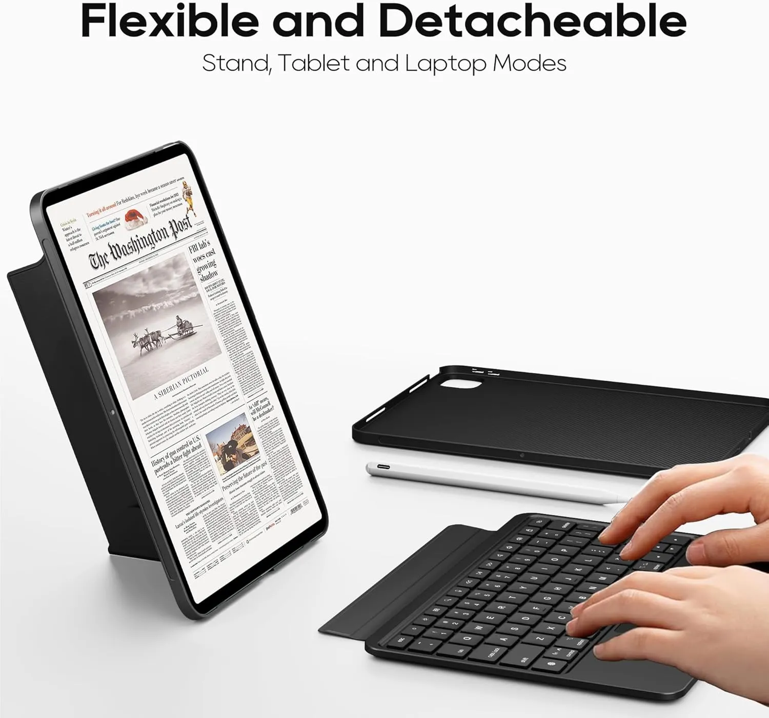 Detachable Keyboard Case for iPad 11th 2025 (A16) & iPad 10th Generation 2022 (10.9-inch): Magnetic & Slim & Round Protective Cover with Trackpad, RGB Backlight