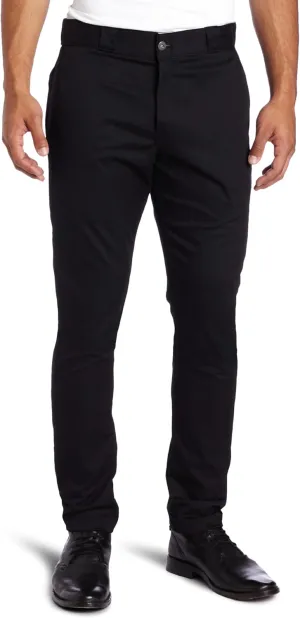 Dickies mens Skinny Straight-fit work utility pants, Black, 33W x 32L US