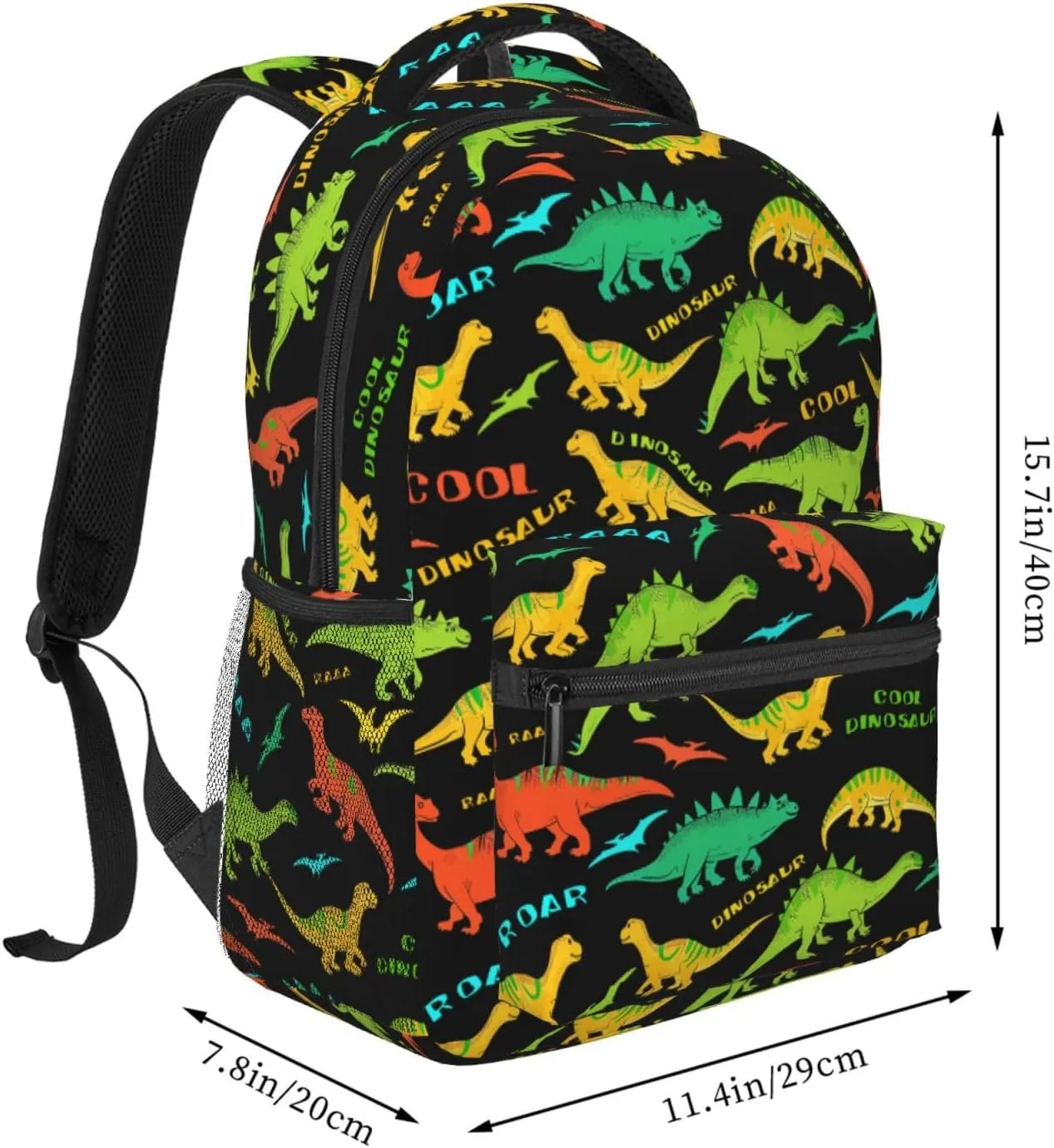 Dinosaur Backpack for Boys Girls Bookbags Lightweight Adjustable Elementary Middle High Dino School Bags for Kids Children Teenagers Travel Daypack Laptop Hiking Backpacks
