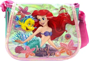Disney and Nickelodeon Little Girl Flap Over Crossbody Purse Licensed Shoulder Bag (Little Mermaid-Ariel)
