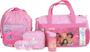 Disney Princesses 5-Piece Pink Youth Kids Girls Duffle Bag Set