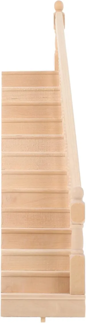 DIY Dollhouse Stairs Miniature Wooden Stairs Set for 1:12 Scale Playhouse Decor
